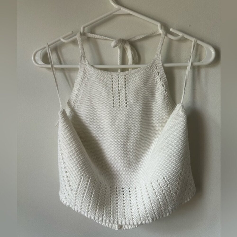 Garage‎  White Knit Halter Top